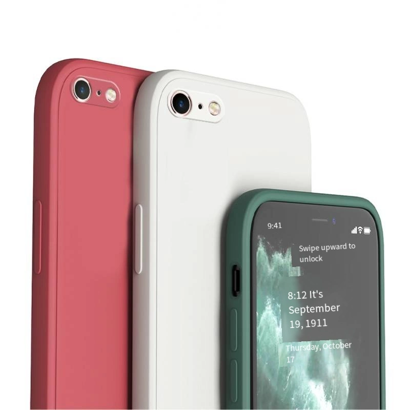 Mobile Phone Case Silicone Sleeve Simple Full Edge Solid Color Shock Proof