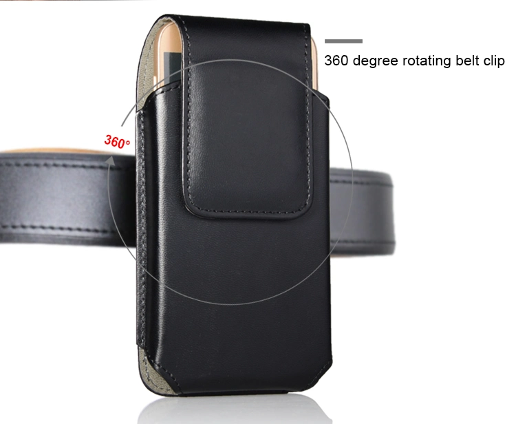 Mobile Phone Glossy Leather Waist Hang Case Cover Belt Holster Clip Pouch Sleeve