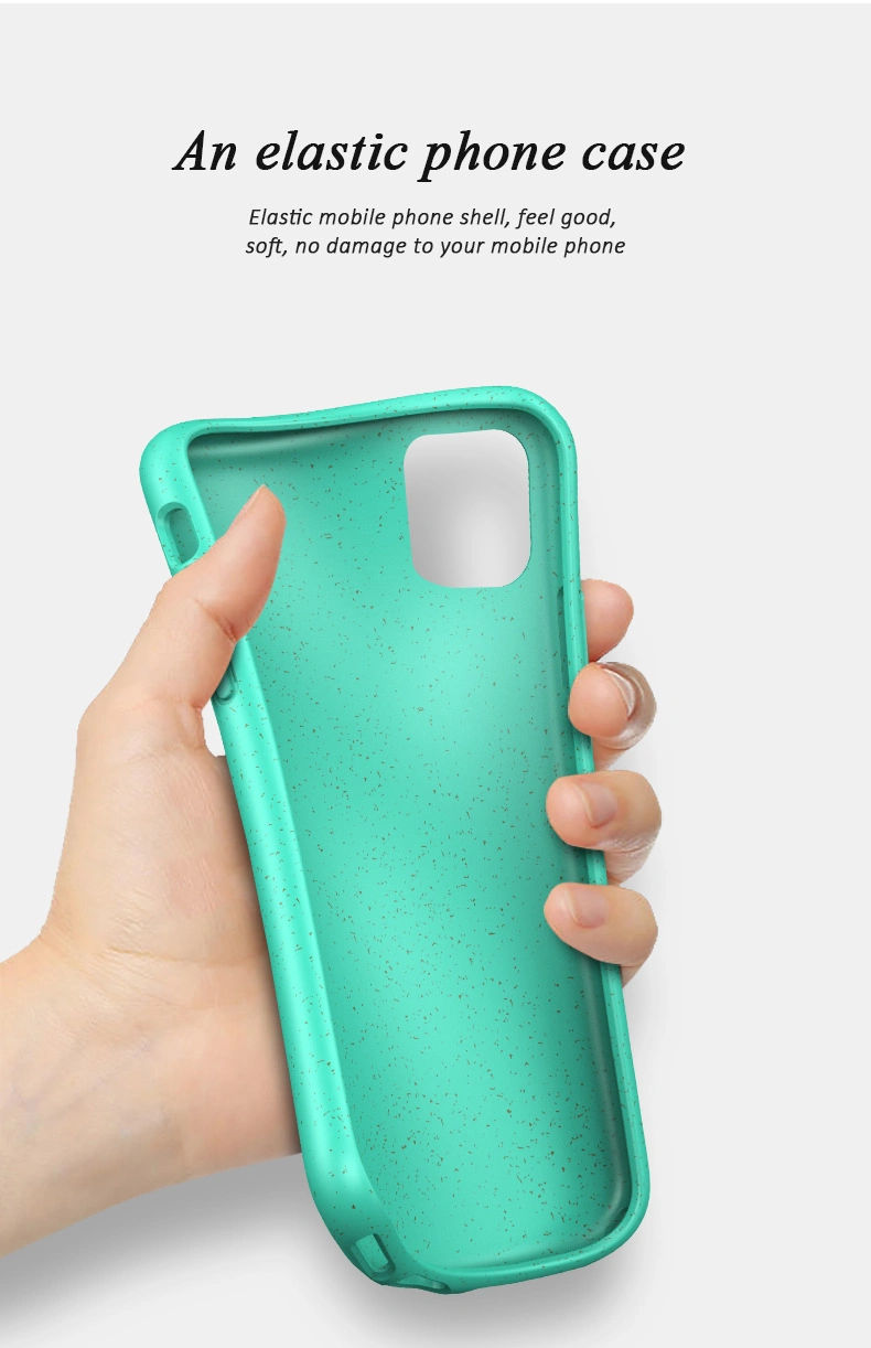 Hot Selling Eco-Friendly Soft TPU Wheat Degradable Biodegradable Cell Phone Case for iPhone 11 12 13 14 PRO Max Phone Case