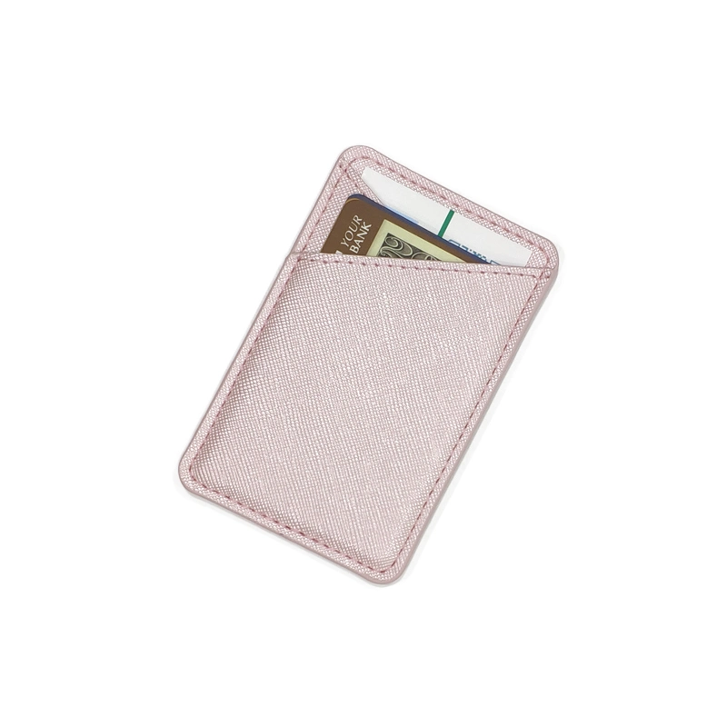 Wholesale All Kinds of Mobile Phone Sticker Card Sleeve with Ring Buckle Sticky Mobile Phone Sticker PU Mobile Phone Portable Card Bag