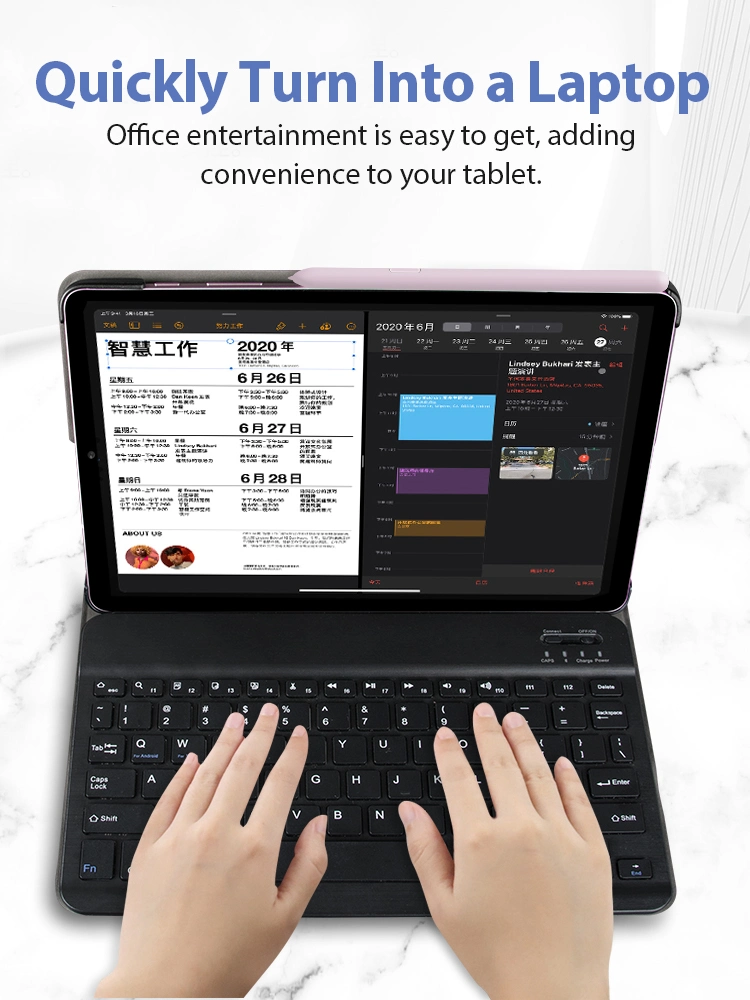 Bluetooth Keyboard Case for Samsung Galaxy Tab S6 Lite Tablet Case Stand Leather Cover Factory Supplier