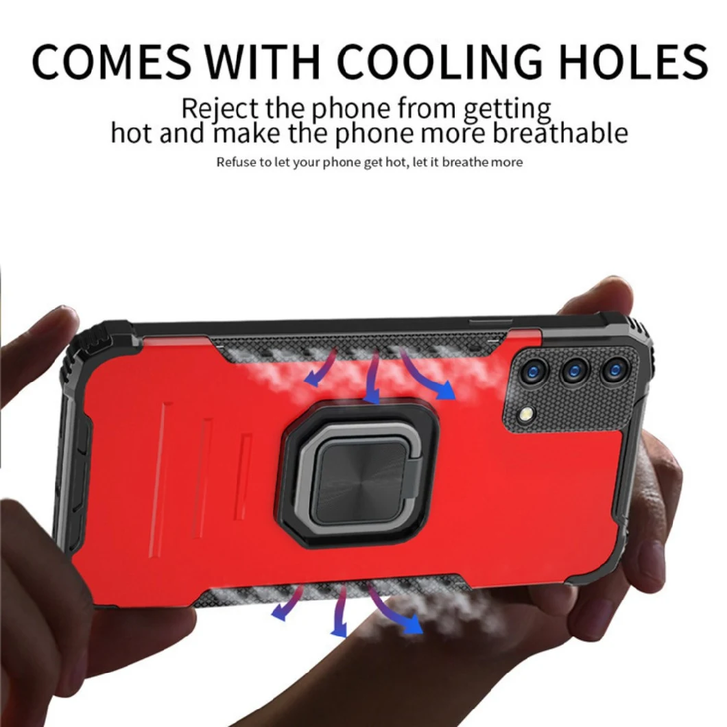 Wholesale Mobile Phone Accessories Cases for iPhone Samsung Mi Luxury Aluminum Back TPU Bumper Magnetic Car Mount Ring