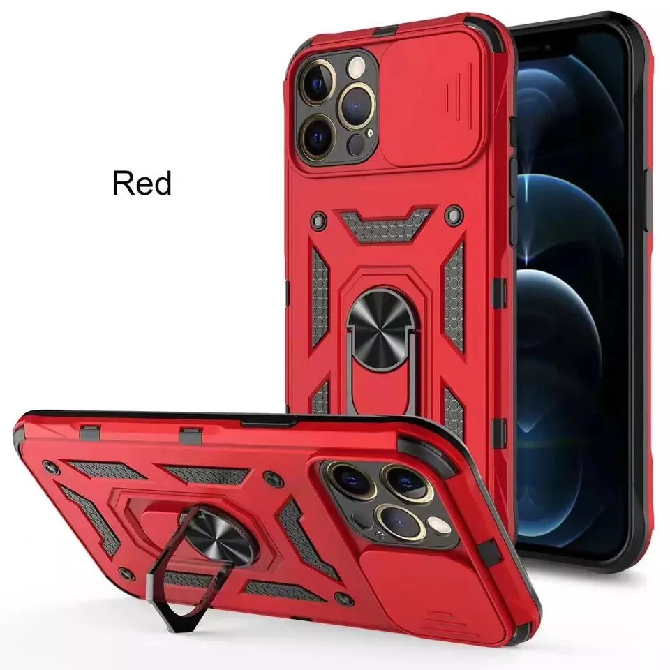 Wholesale Heavy-Duty TPU+PC Armour Phone Case Metal Ring Magnetic Case