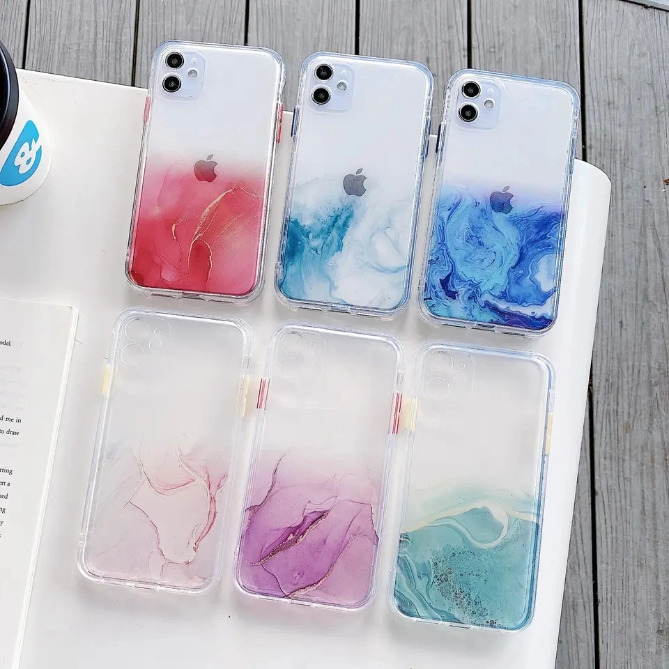 Simple Design Marble Light Phone Case for Phone Clear Soft TPU Case Cover Printed IMD Protective TPU Phone Case