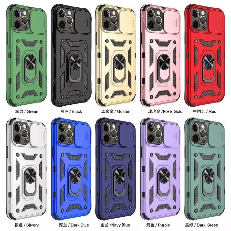 Wholesale Heavy-Duty TPU+PC Armour Phone Case Metal Ring Magnetic Case