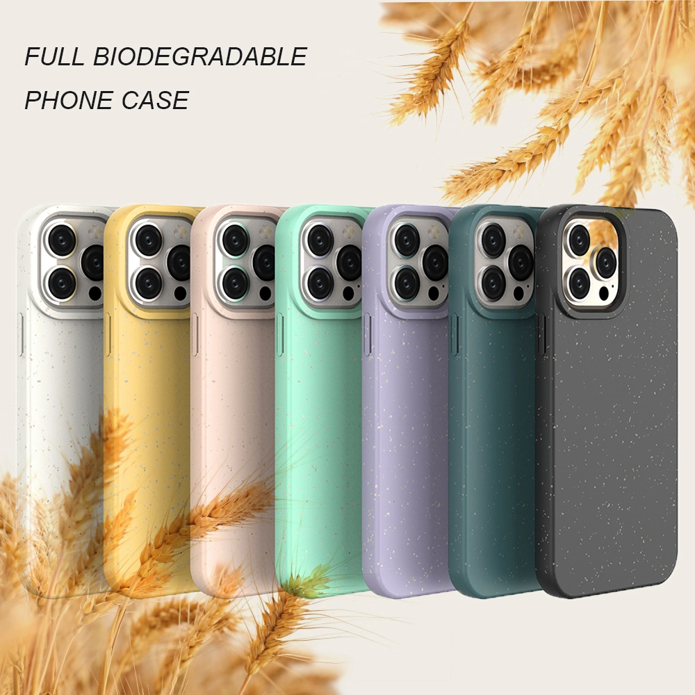 Wheat Straw Fiber 100% Degradable Eco- Friendly Environment Clean Biodegradable Color Phone Case for iPhone 13