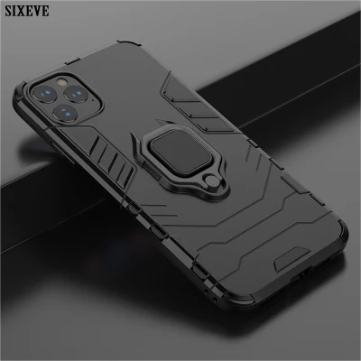 Luxuriöse magnetische Hülle für iPhone 11 PRO Xs Max X Xr Cover 5 6 S 6s 7 8 Plus 7plus 8plus Autogehäuse Handy-Ringhalter-Ständer