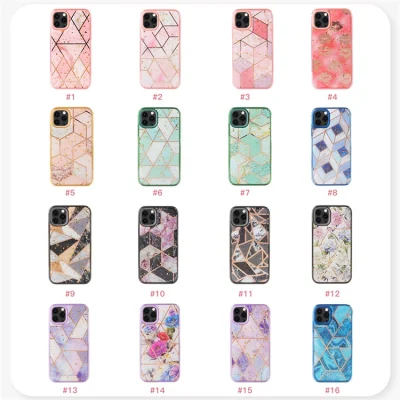 Ins Fashion Drop Glue Bunte ästhetische IMD Marmor Mädchen Handyhülle für iPhone 13