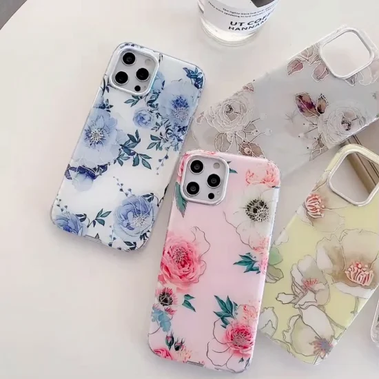 Beliebte Handyhülle Blume für iPhone 11 PRO Xs Max Xr Damenmode IMD Blumendrucke Handyhülle Produktversorgung Handyzubehör